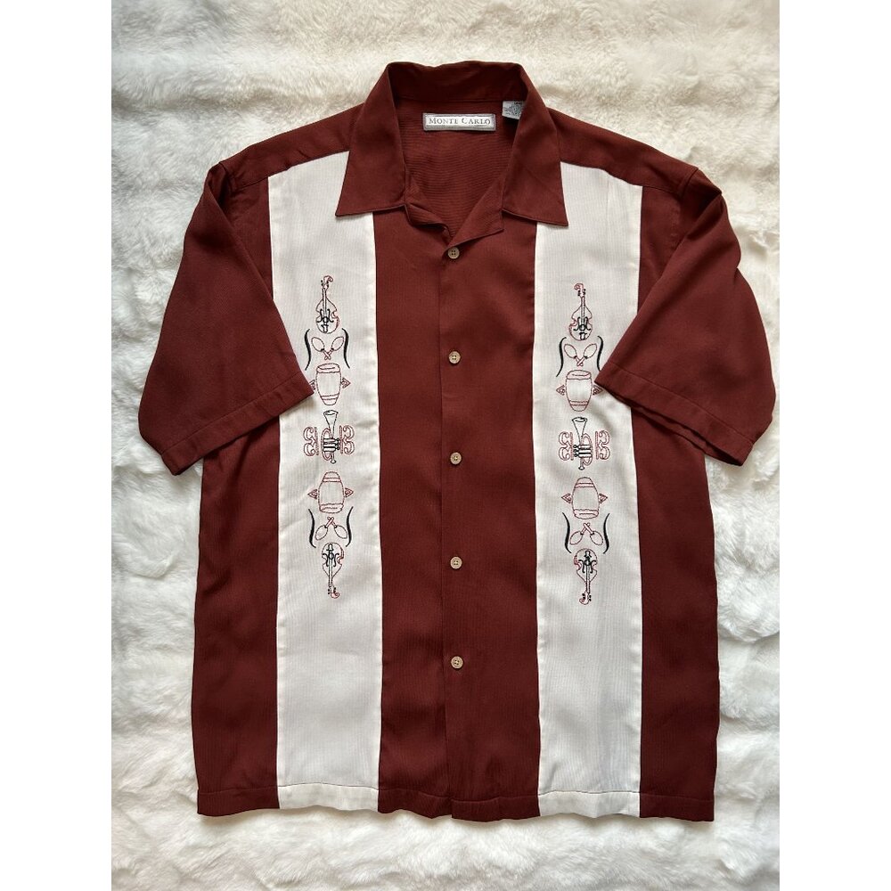 Monte Carlo Button Down Polo WIth Musical Instruments